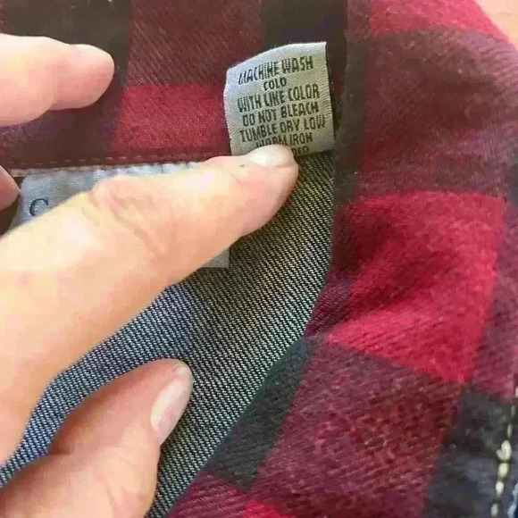 Country Store Plaid Flannel Denim Jacket Classic Trucker Style, Women’s Medium - Picture 9 of 13